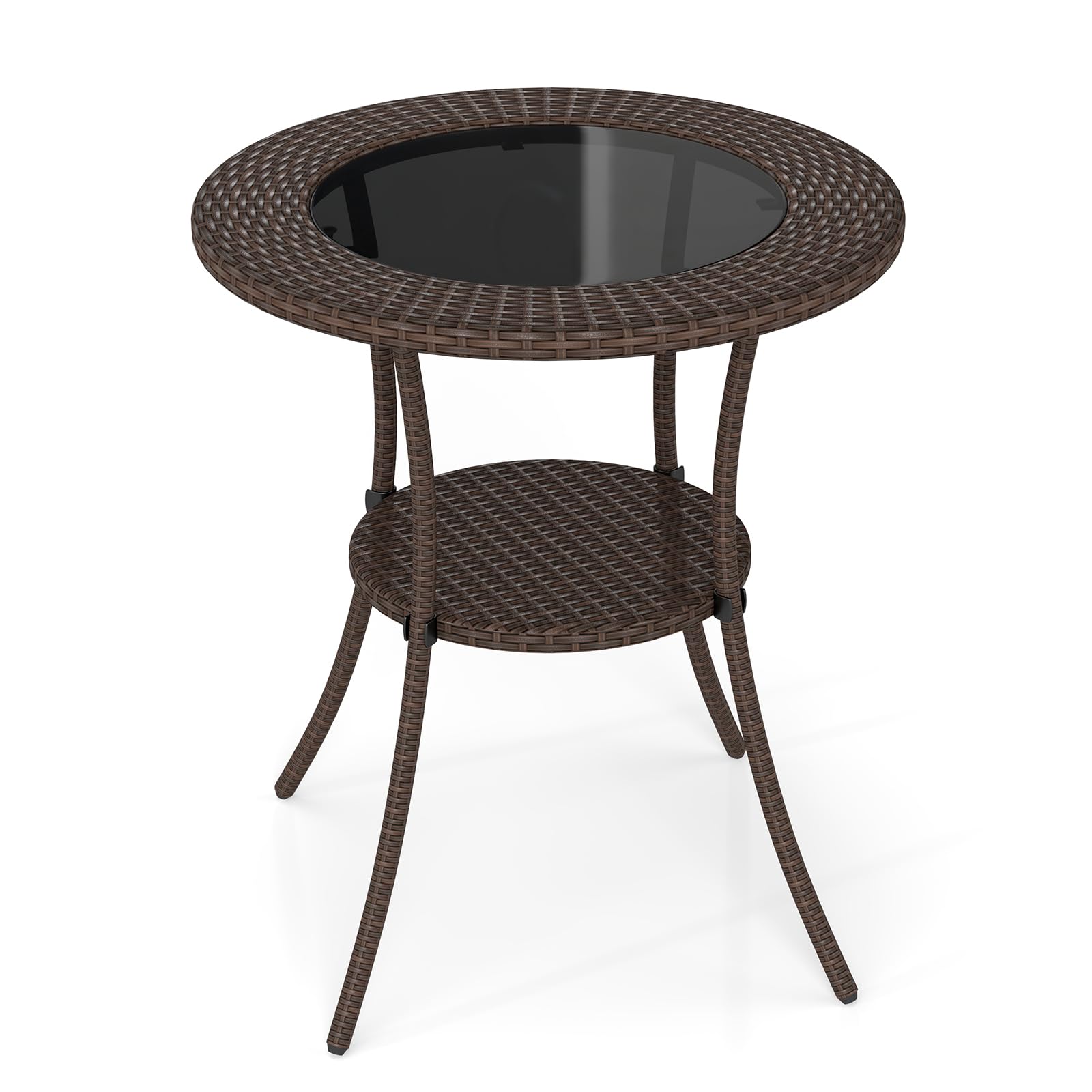 Tangkula 25.5" Wicker Patio Dining Table